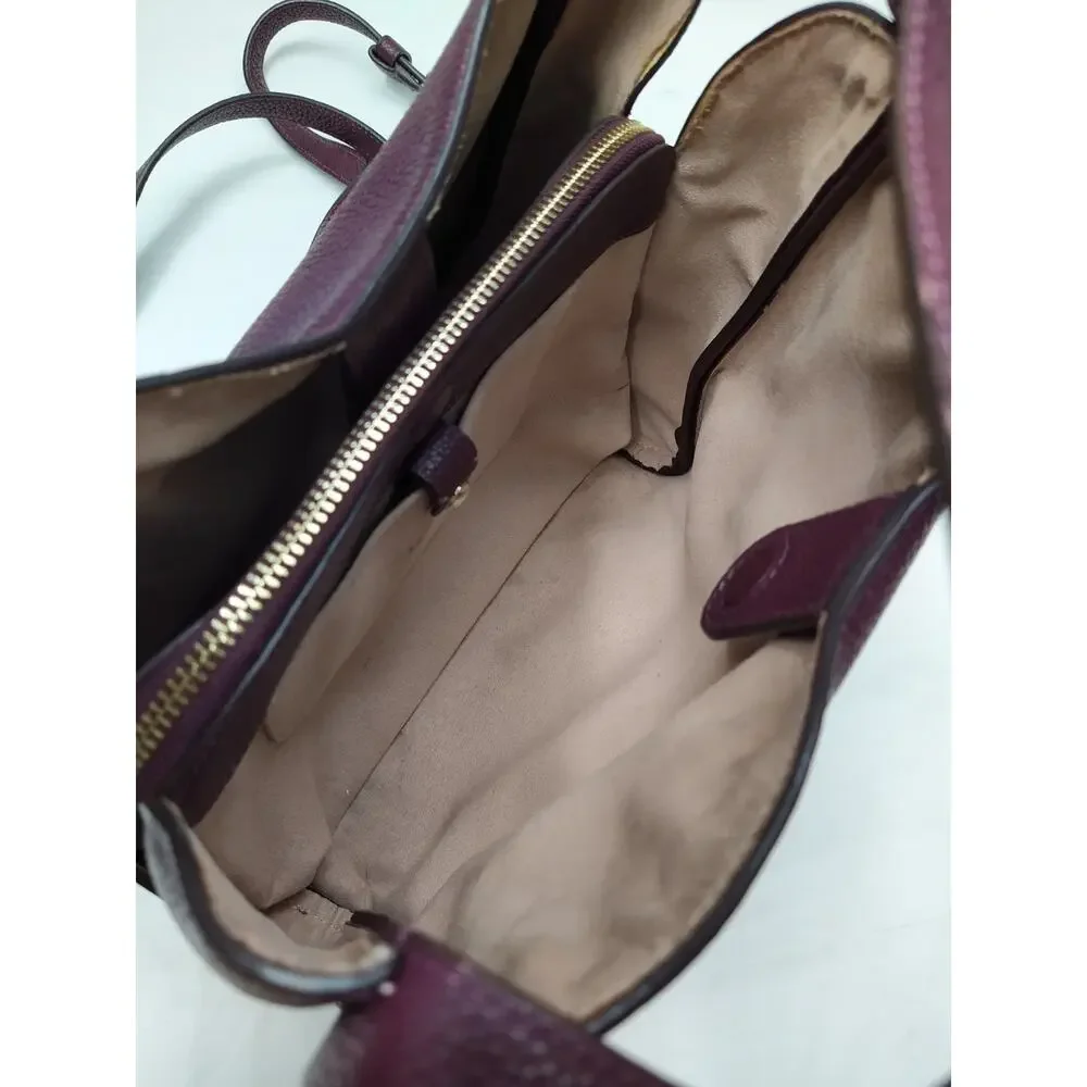 Kate Spade New York Purple Pebbled Leather Double Handles Crossbody Bag